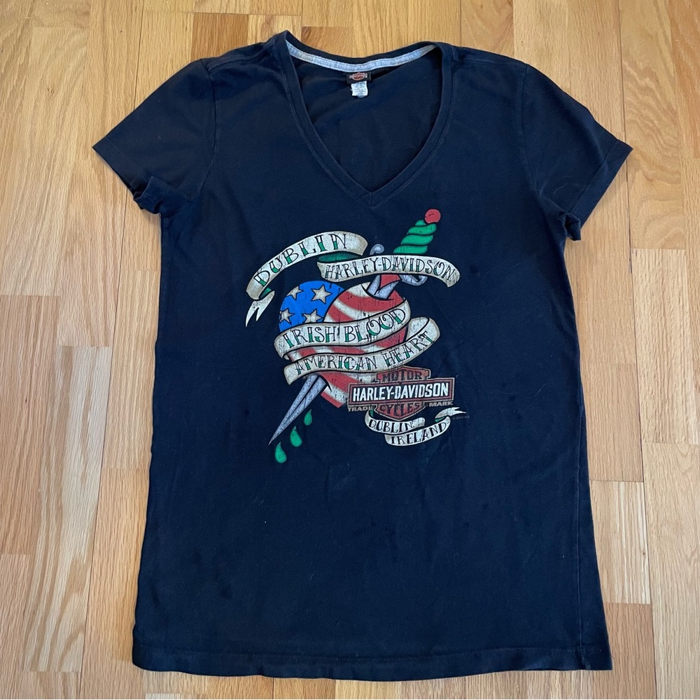 Harley Davidson Dublin Irish Blood 2014 T-Shirt Size Medium
